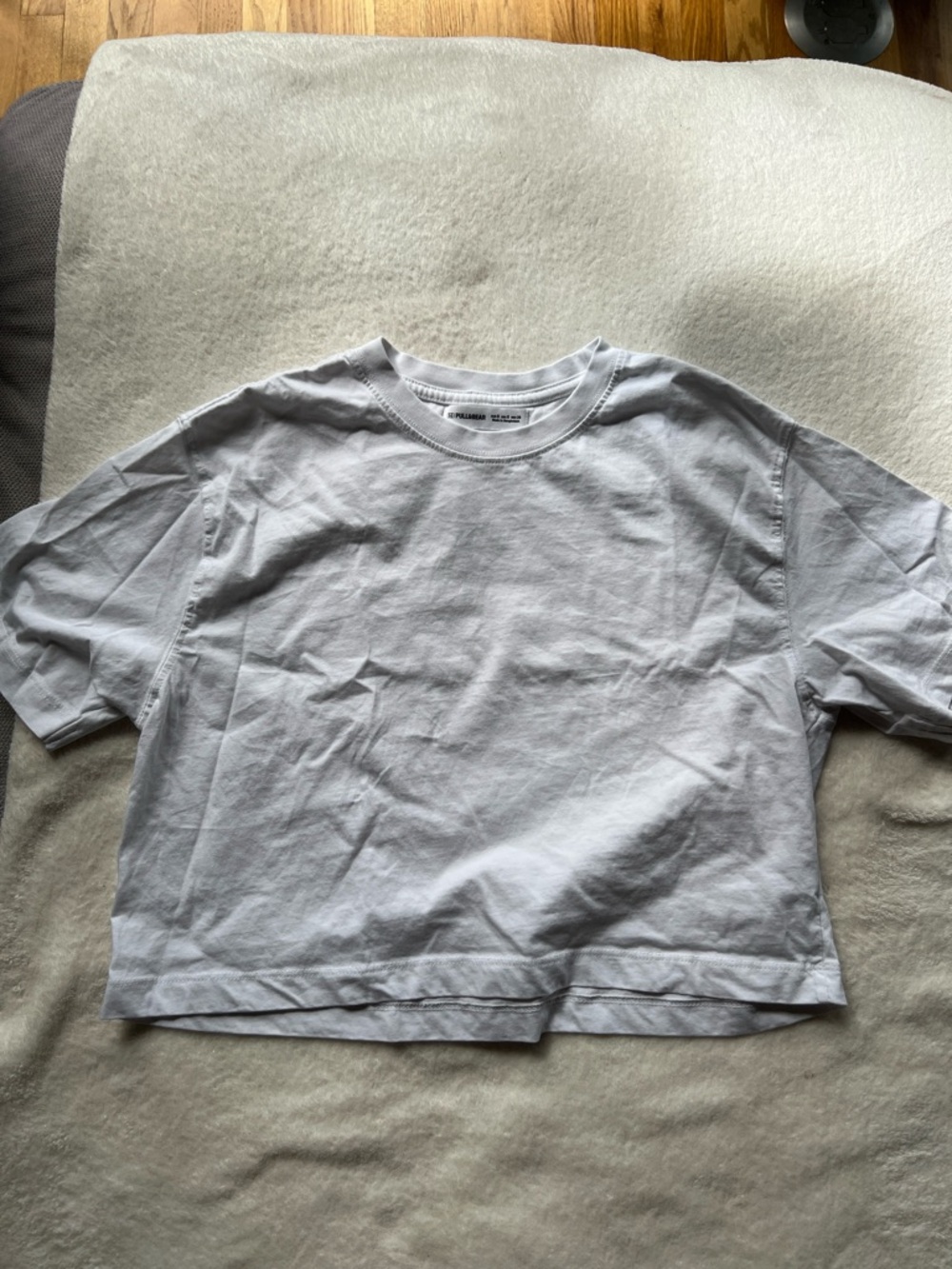 Pull&Bear Cropped White Tee S